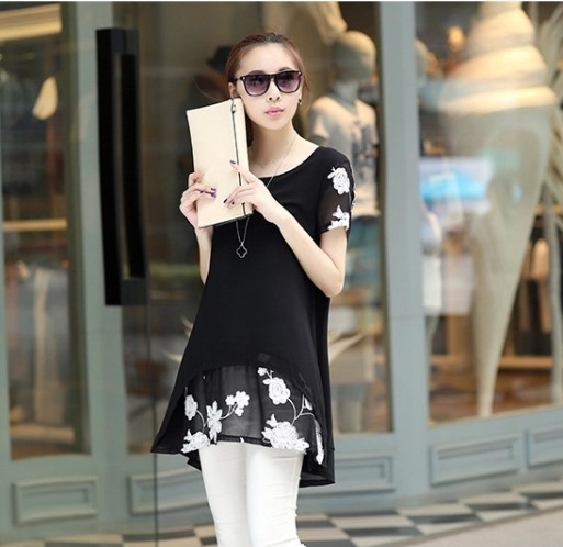 Summer Clothing New Short Sleeve Women's Clothing Embroidered